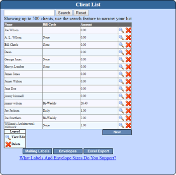 Check By Fax Customer Listing